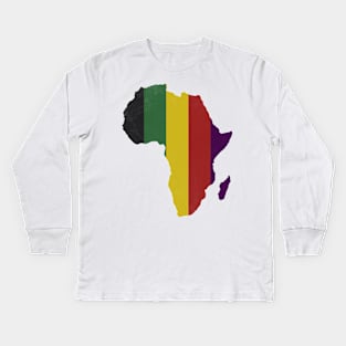 Africa Map (Grunge) Stripes Kids Long Sleeve T-Shirt